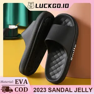 Sendal Slop Pria Kekinian Dewasa Cowok Sandal Pria Keren Murah Casual Slide Remaja Polos Empuk EVA