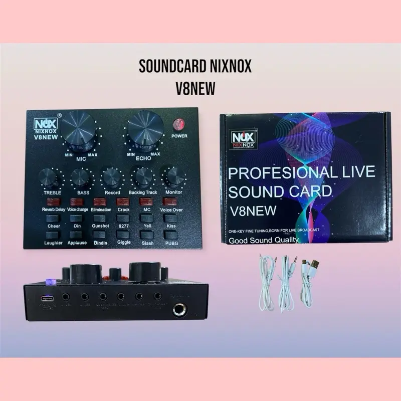 Soundcard V8 New Audio Mixer Bluetooth External Live Karaoke