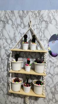 Product Review of Macrame ambalan Kayu - Rak dinding 3 susun - Dekorasi kamar - Tempat make up Dipasang di Dinding from Y**4 1