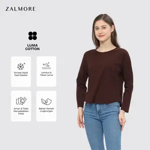 Zalmore Longsleeve Loose Tee | LUMA Cotton Premium - Kaos Lengan Panjang Wanita Hijab Friendly & Anti Nerawang Zalmore Longsleeve Loose Tee | LUMA Cotton Premium - Kaos Lengan Panjang Wanita Hijab Friendly & Anti Nerawang