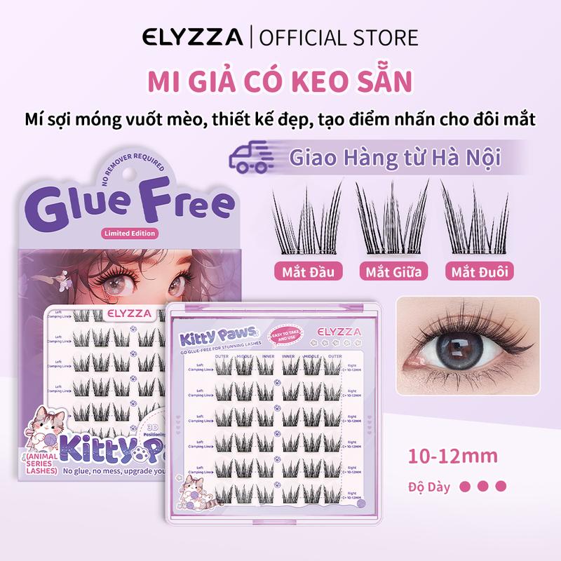 Gửi Từ Hà Nội Mi Giả Có Keo Sẵn ELYZZA Lông Mi Tự Dính Không Cần Dùng Keo Móng Vuốt Mèo Mi Sợi Tự Nhiên & Nối Mi Dễ Gắn Mi 10-12mm Mi Giả Tách Sợi Mi Cụm Dễ Dùng Mi Gia Chùm 3 Cụm Mi Chùm Có Thể Sử Dụng Được Nhiều Lần