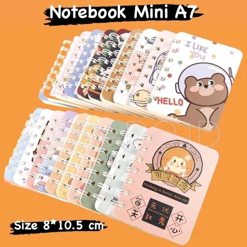 Notebook A7 Buku Kecil Catatan Scrapbook Mini Buku Notes Kecil Alat Tulis Sekolah 0