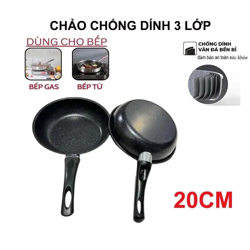 Chảo chống dính 3 lớp cao cấp dùng cho mọi loại bếp với thiết kế tay cầm chắc…