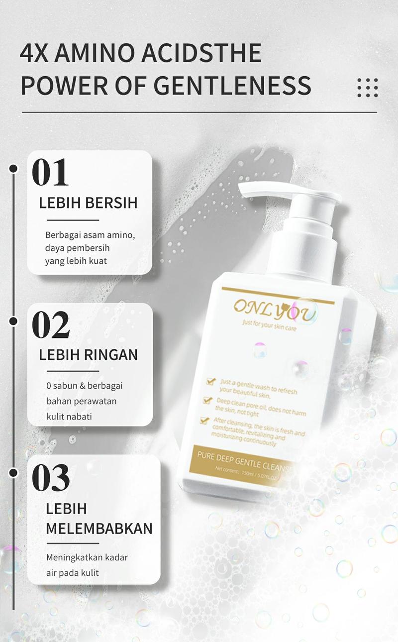 Product Introduction of 【BPOM Certification】ONLYOU PAKET Facial cleanser is suitable for any skin type Gentle cleansing +onlyou concealer pelembab foundation cair cerah 【COD】 23