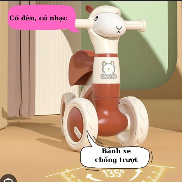  xe chòi chân hình cừu có đèn có nhạc cho bé Đồ Chơi Xe Đạp 