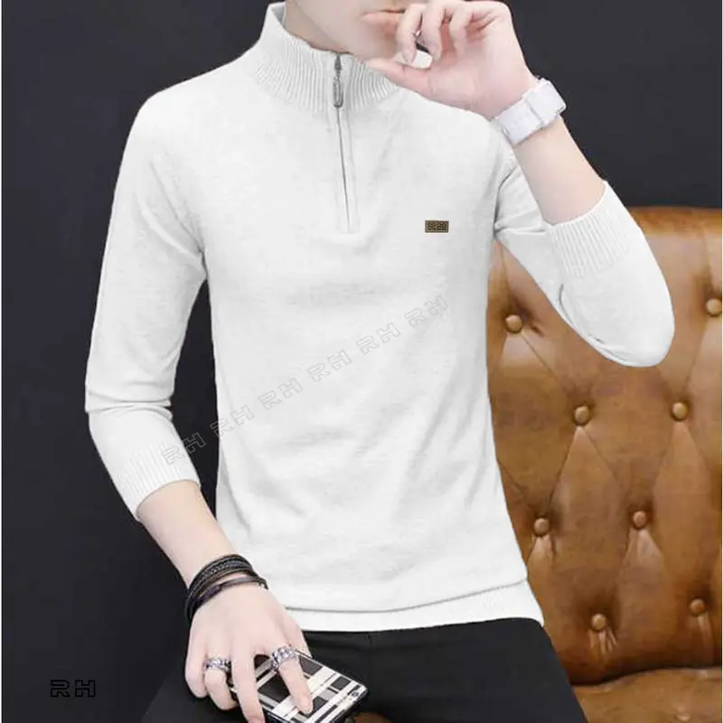 Baju rajut kerah tinggi zipper / Sweater turtleneck resleting RHcollections kerah tinggi zipper pria 3