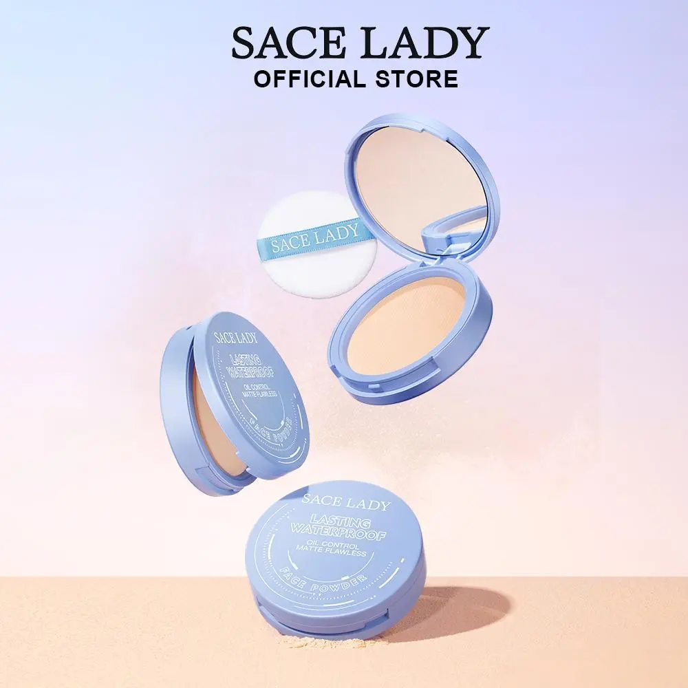 SACE LADY Oil Control Matte Face Powder Long Lasting Flawless Setting Powder Face Makeup With Mirror
