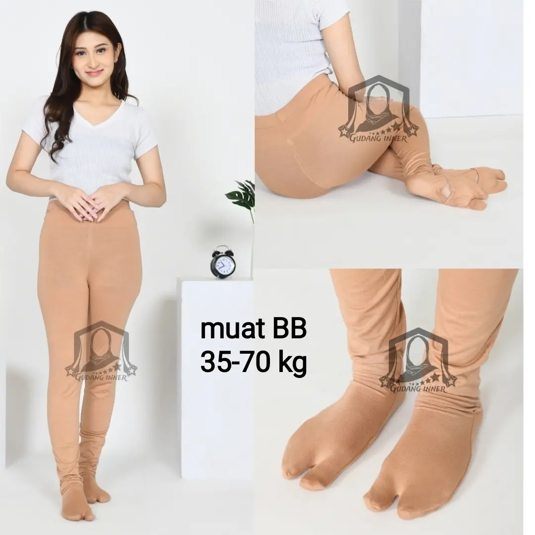 Legging Wudhu Jempol Bahan Spandek Kaos Premium Slim-fitting Nyaman