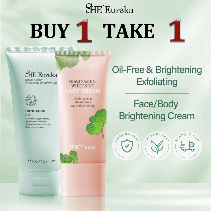 【Mua 1 Tặng 1 SHE Eureka Bộ Tẩy Tế Bào Chết Làm Sáng Da Herbal Extract Gel với kem làm sáng lười biếng 50g + 30g Chăm Sóc Da