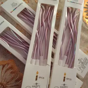 Lilin Ulang Tahun Wavy / Lilin Spiral Metalik Birthday Candle Premium