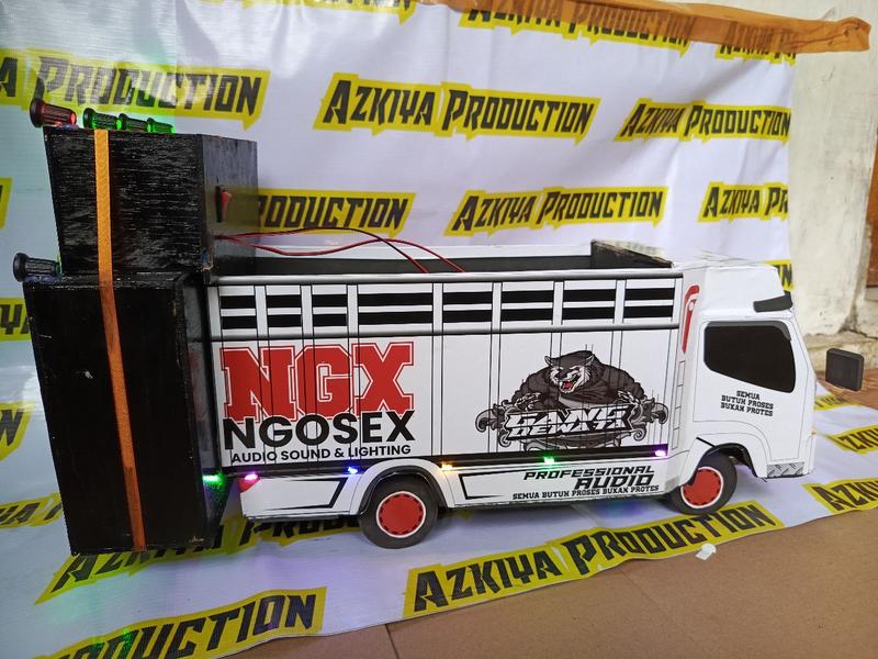 Product Introduction of Truk Miniatur Sound Horeg Nanda Audio NGX Ngose Truck Led Lampux Sudah Bluetooth Mainan - Toy bak dump 12