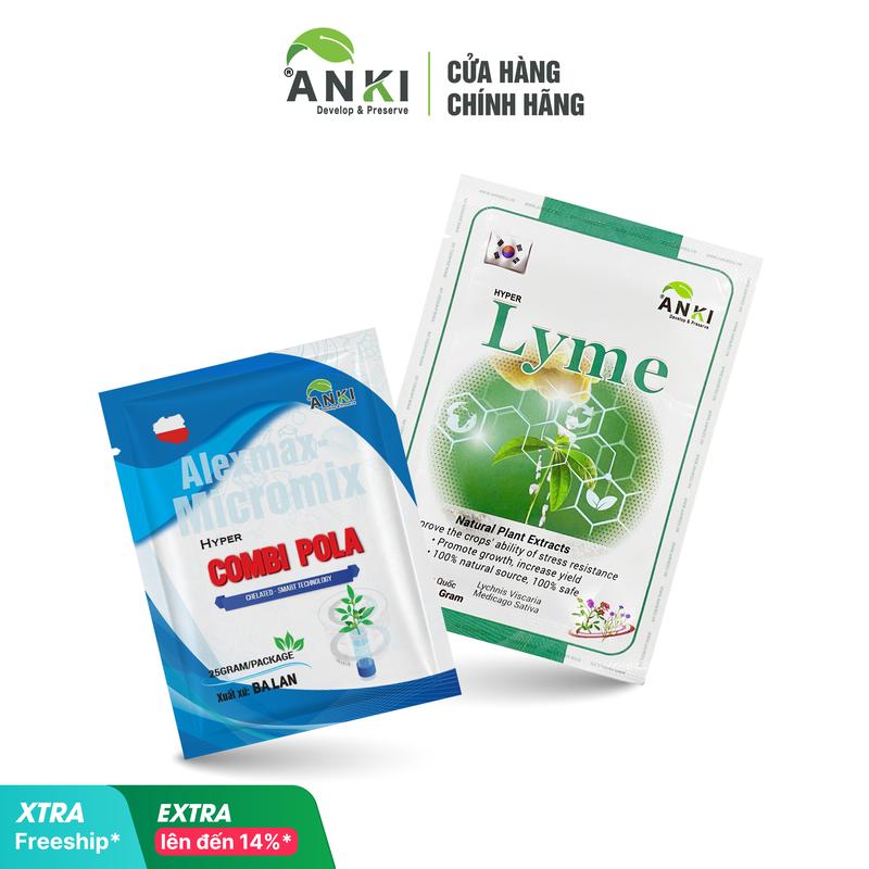 Bộ đôi phân bón "LYME - COMBI POLA" hỗ trợ xanh mướt bộ lá mập cành tăng sức chống chịu giảm stress,..