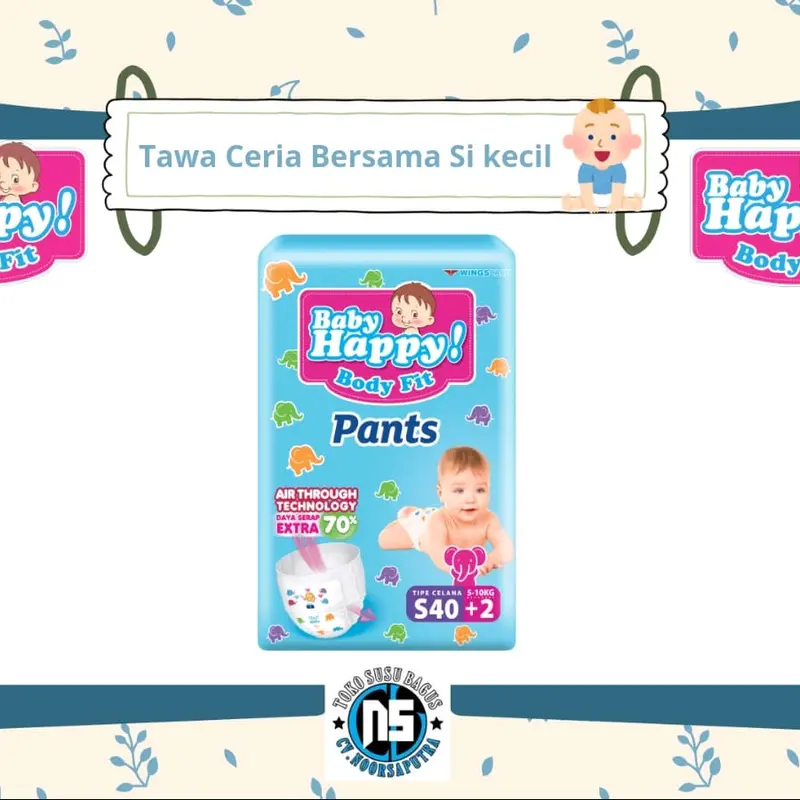 Popok Bayi Baby Happy S 38+2 - Pilihan Terbaik untuk Bayi Anda - Diaper 0