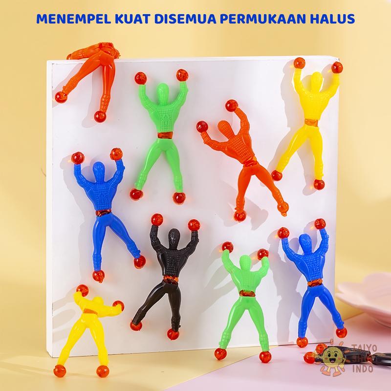 TAIYO Sticky Spiderman Tempel Kaca Panjat Dinding Climbing Sticky Wall Stretchy Kids Toy Mainan Anak
