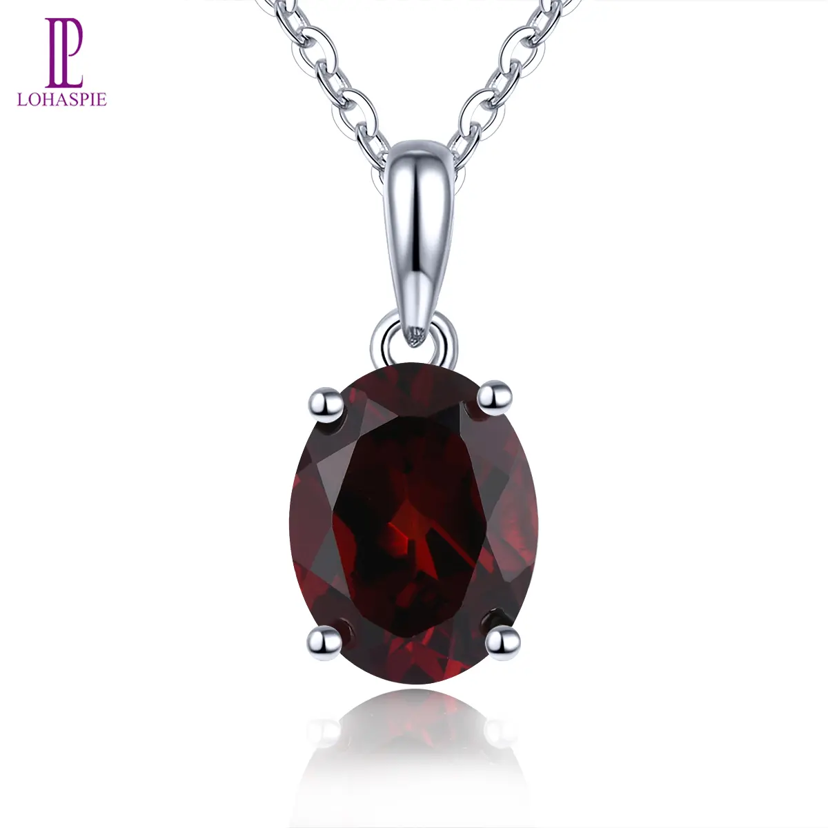 Natural Red Garnet Sterling Silver Pendants 2.1 Carats Genuine Garnet Gemstone S925 Fine Jewelry Classic Design Daily Style