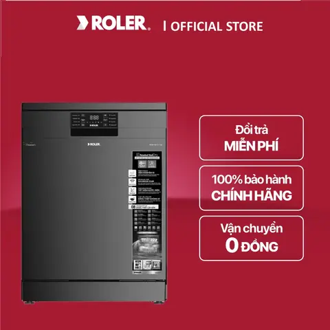 Máy rửa bát độc lập ROLER 13 bộ RDW-5515.1-SB. 8 Chế đội rửa. Công nghệ Diệt khuẩn bằng tia cực tím UV