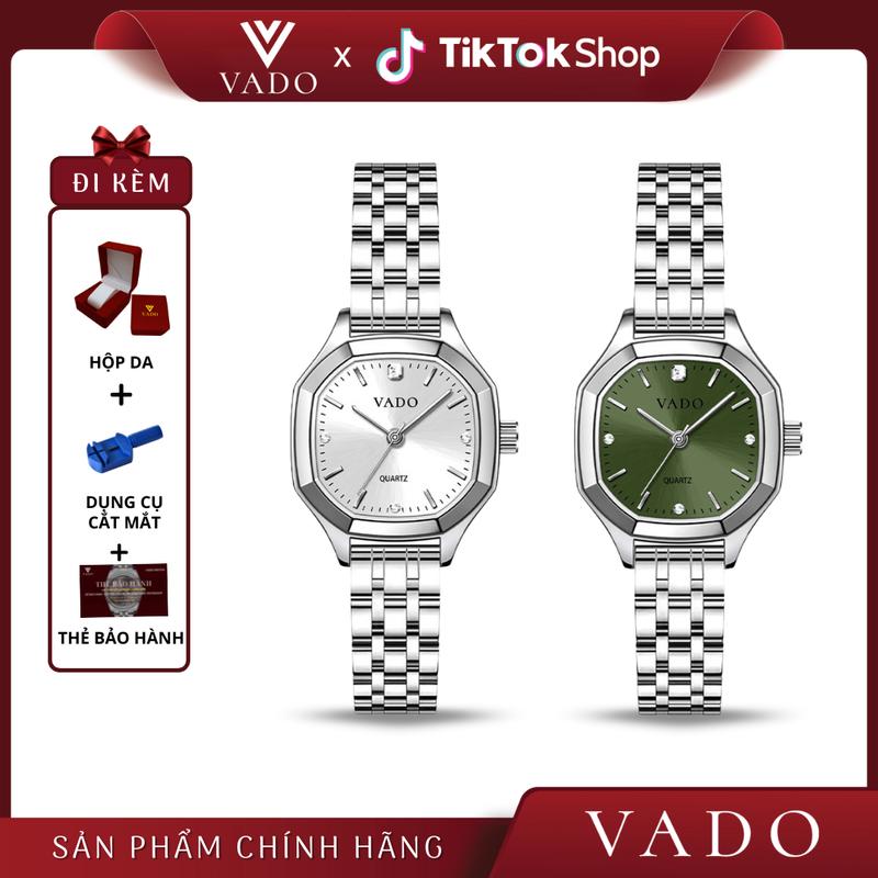   VP - DH9763V   Đồng Hồ Nữ Sang Trọng Và Thanh Lịch Mặt Vuông Dây Kim Loại Phong Cách - DHJ9763 VADO 