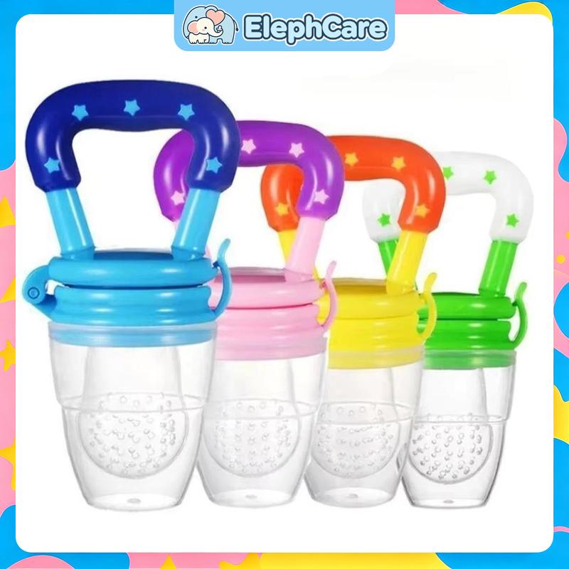 Bộ dụng cụ cho bé bú bằng silicone: bình bú/nuốt trái cây và đồ chơi mút răng giúp tập ăn