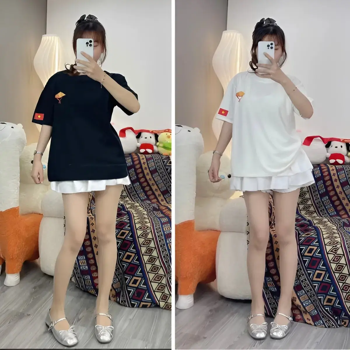 Áo Thun In Chữ ĐỘC LẬP-TỰ DO-HẠNH PHÚC - Hình Nón Lá Cờ Việt Nam Yêu Nước Chất Poly Mịn Form Rộng Tay Lỡ (áo nón lá)