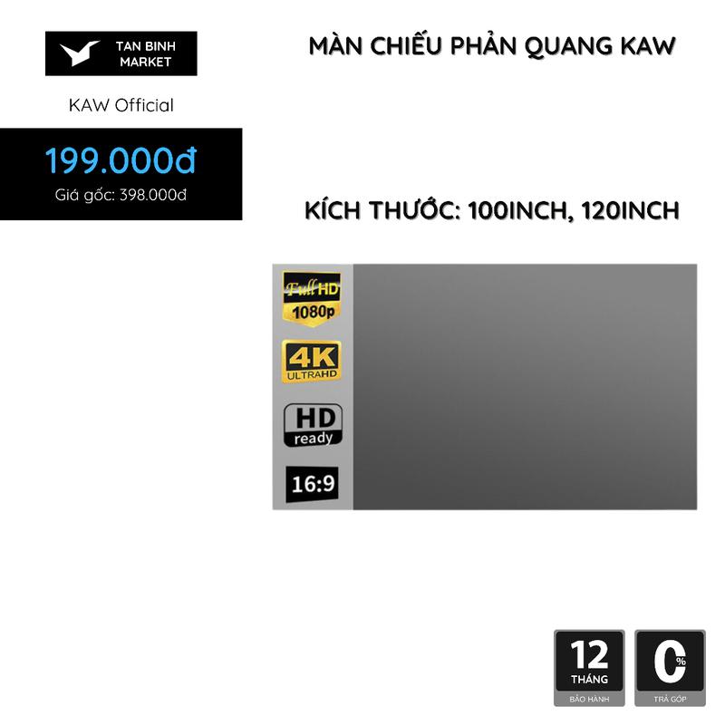 Màn chiếu phản quang polyester tỉ lệ 16:9 tăng cường độ sáng cho máy chiếu