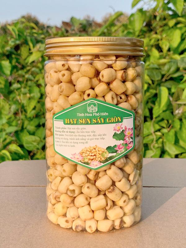 Hộp 500g hạt sen sấy giòn ăn liền không đường Hưng Yên