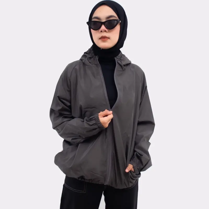 VCRL - Jaket Olahraga Parasut Polos Pria/Wanita Sauna Suit  Jogging  Lari  Bersepeda  Despo  Gym Fitnes  Senam 2