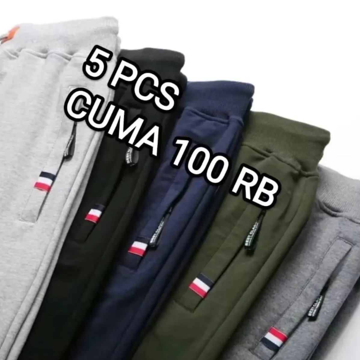 ￼promo 5 pcs celana pendek pria wanita dewasa santai baby terry saku resleting   Nyaman Shorts Distro Keren