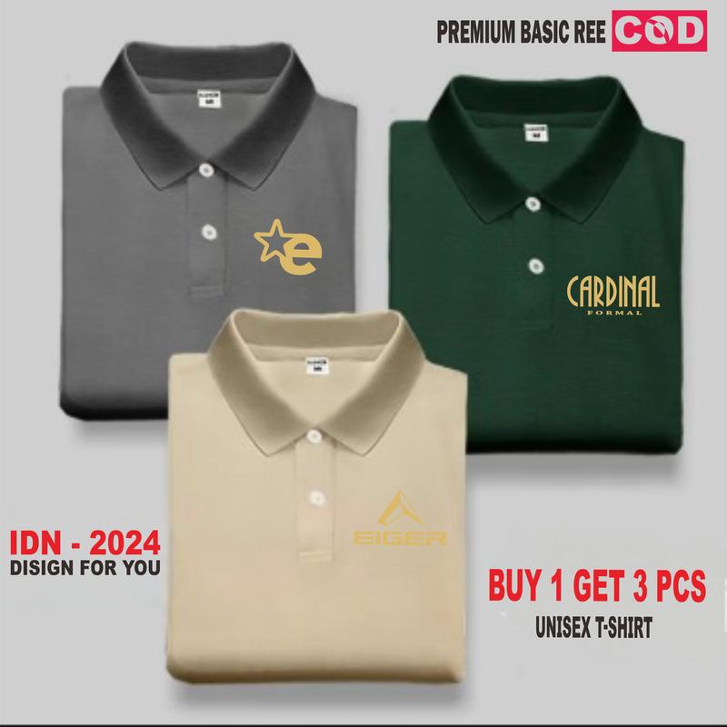 STYLE1 Beli 1 Dapat 3 Pcs ( PROMO COD ) Kaos Keren Polo I G  r I Goo I Formal Gold Pria Distro T-Shirt Distro I Polo Dewasa Premium Quality Baju Pendek Katun Combed Sablon 3