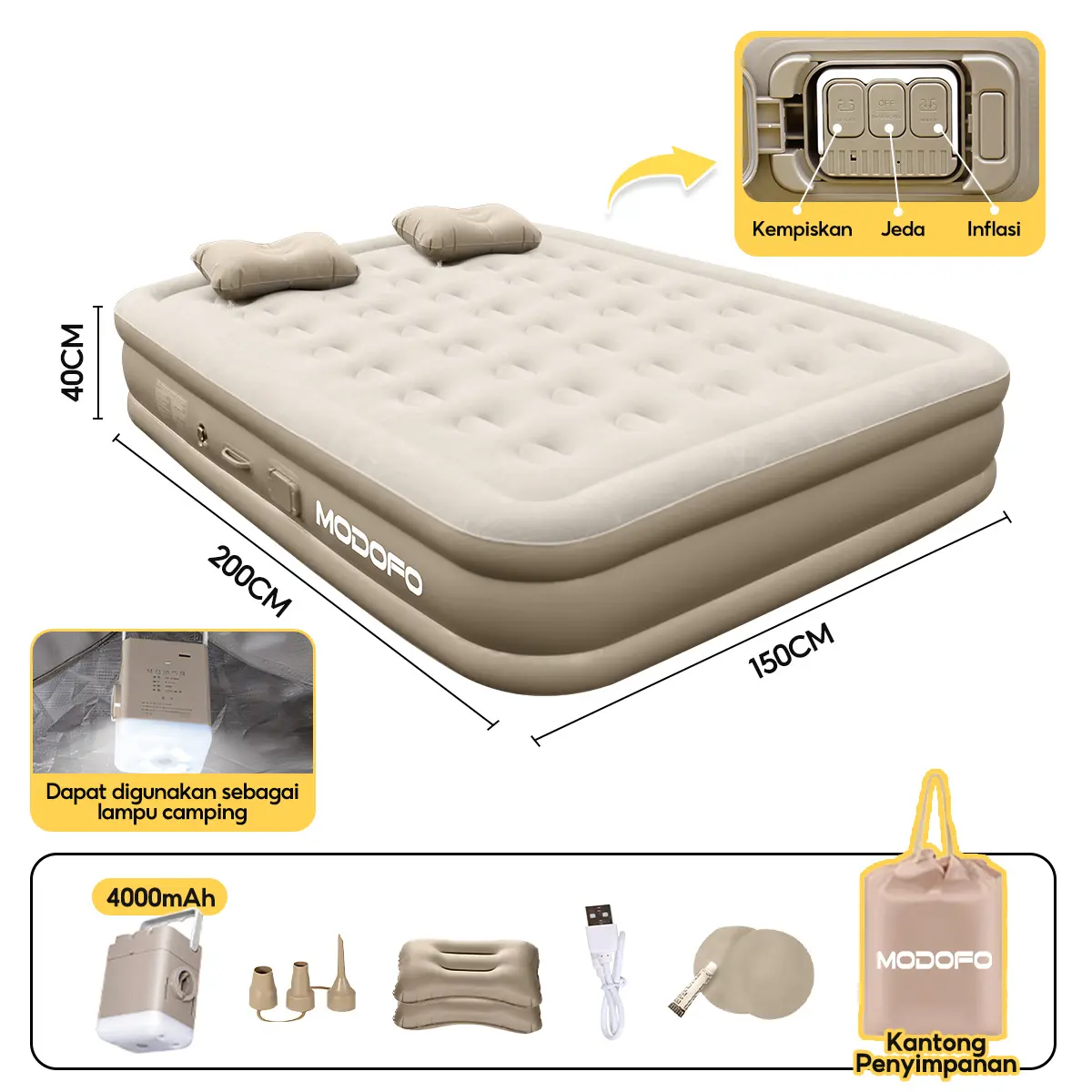 2-4 orang (dua lapisan)