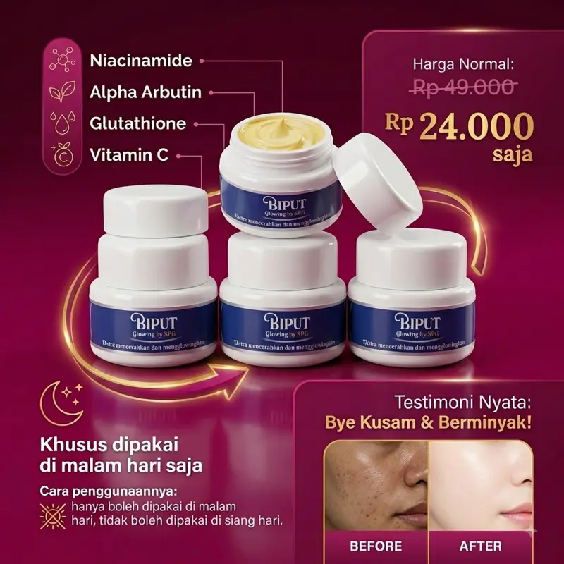 BIBIT PEMUTIH DOUBEL BOOSTER WHITENING FLEK ACNE KOMBINASI BY SPG ( CREAM MALAM )