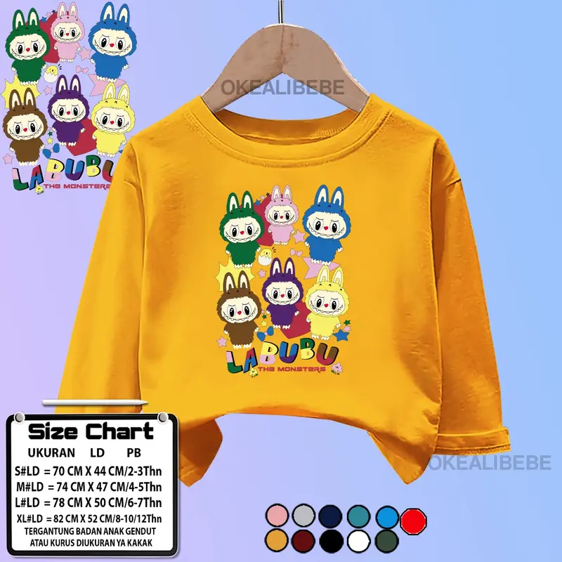 KAOS ATASAN ANAK LENGAN PANJANG MOTIF LABUBU UNISEX UNTUK ANAK LAKI LAKI DAN ANAK PEREMPUAN 5