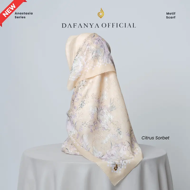 𝐃𝐀𝐅𝐀𝐍𝐘𝐀 - Anastasia Series Jilbab Motif Floral Kerudung Segi Empat Hijab Scarf bahan Voal Laser Cut 3