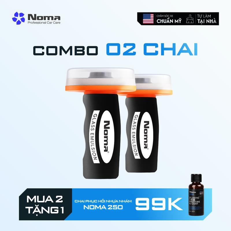   COMBO 2 CHAI  Dung Dịch Tẩy Ố Kính Ô tô NOMA - Làm sạch kính xe bị ố mốc tẩy cặn canxi tẩy vết dầu mỡ mờ đục 