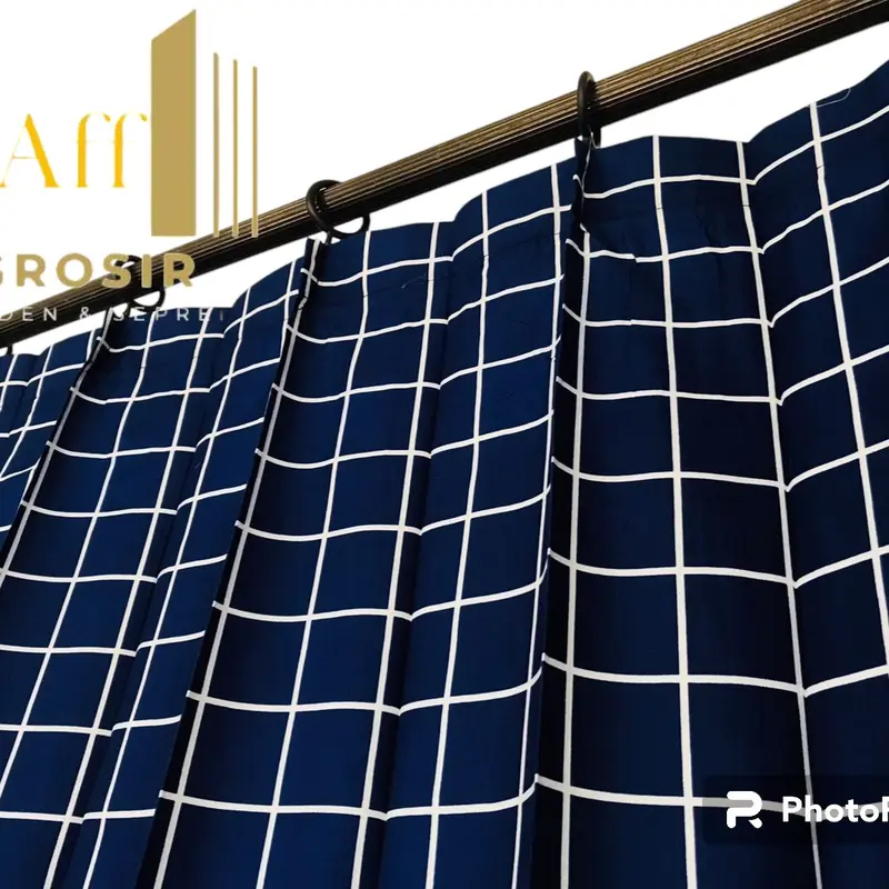 Gorden Plisket Motif untuk Pintu Jendela Tirai Estetik 6