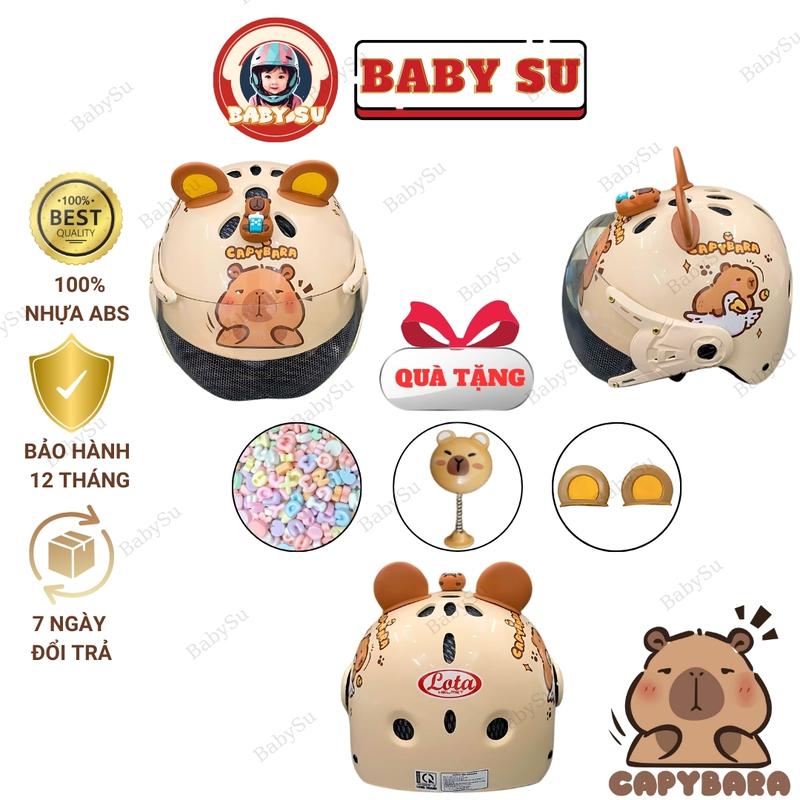 Nón bảo hiểm cho bé Labubu,  Capybabra, Kuromi gắn sticker 3D đạt chuẩn an toàn giao thông, bảo hành 12 tháng 1