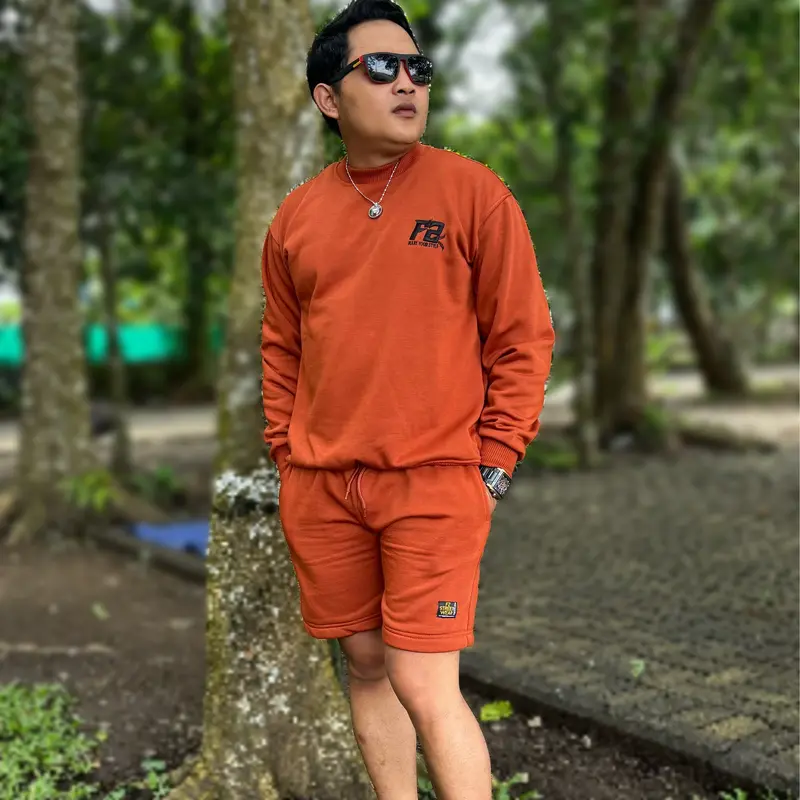 Satu Setelan Crewneck Pria dan Wanita Unisex Bahan Fleece Faneta Store  Tebal 1