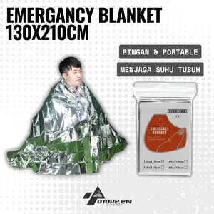 Selimut Darurat Emergancy Blanket Ukuran 130x10cm Silver - Camping, Outdoor