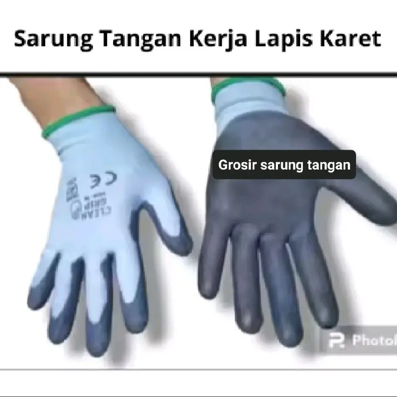 1 Lusin Sarung Tangan Kerja working Grey dan Hitam Sarung Tangan Serbaguna 24pcs kanan dan kiri 0