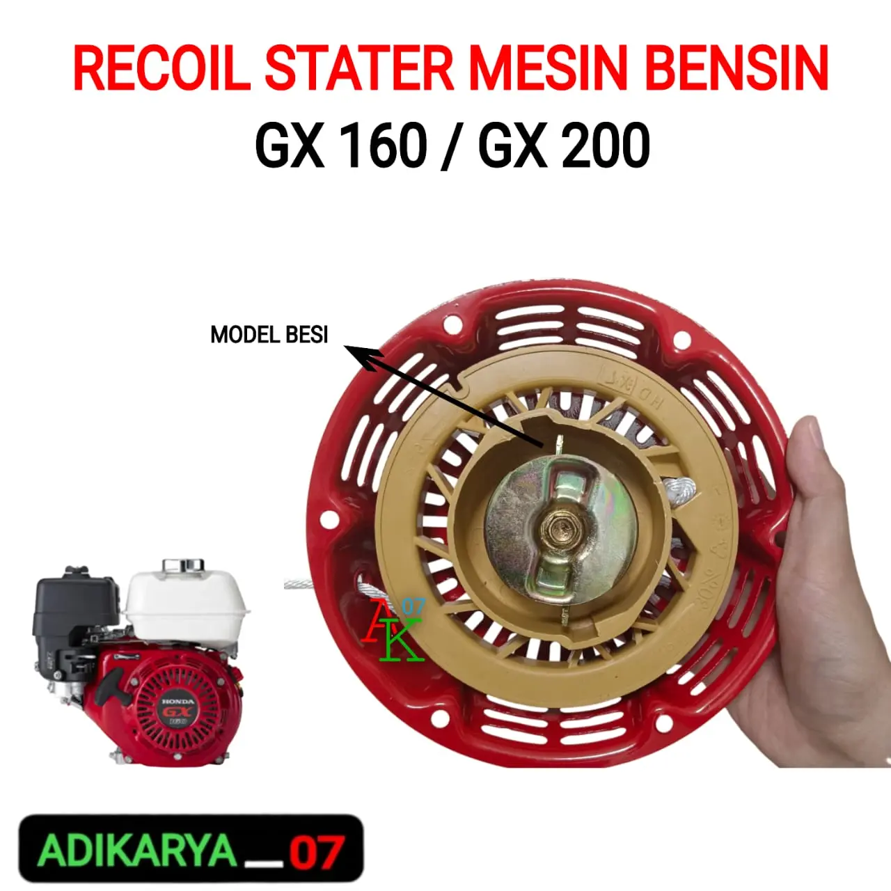 Recoil starter stater GX160 GX200 Recoil Stater Honda GX160 Tarikan Engkol Mesin GX160 MODEL BESI