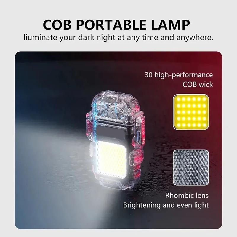 Product Introduction of Multi functional dual arc lighter with light portable work light cigarette lighter 12