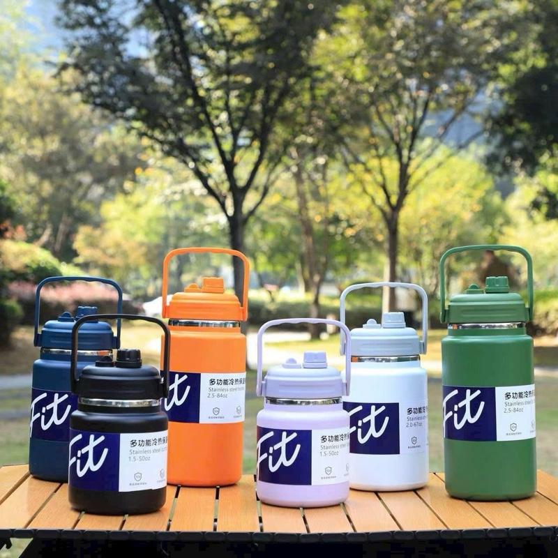 Bình giữ nhiệt FIT dung tích lớn FIT 2500ml, 2000ml,1500ml kèm ống hút, tiện lợi
