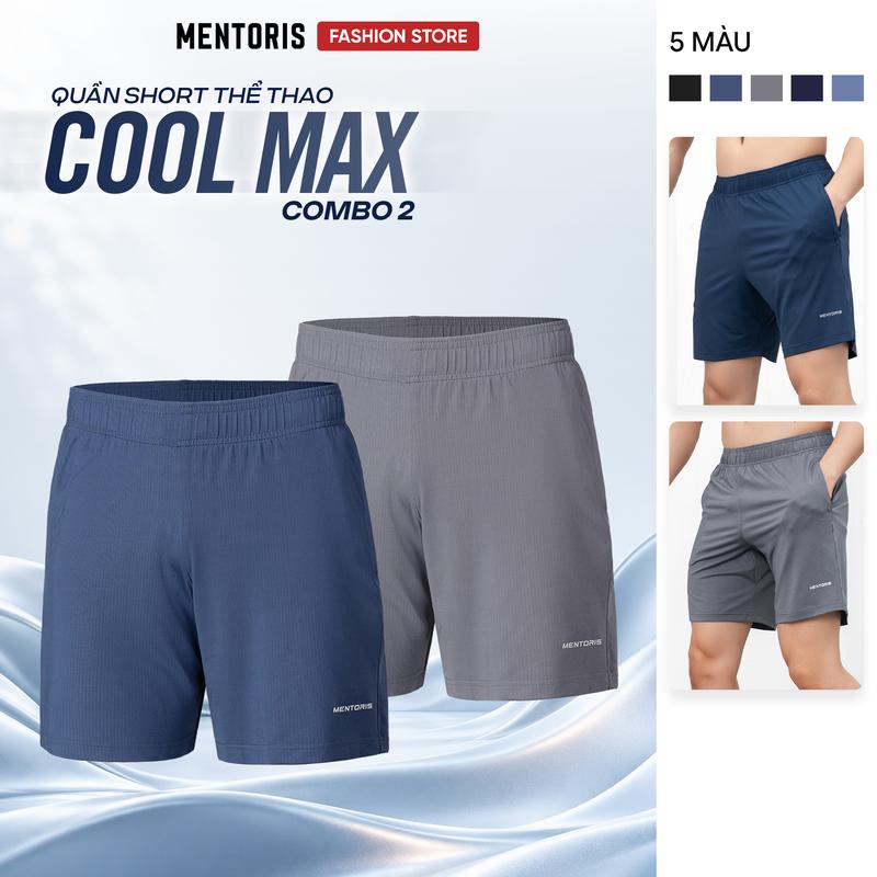 COMBO 2 Quần Short Thun Lạnh Thể Thao Nam MENTORIS Quần Đùi Nam 5 Màu Form Regular Fit, Mát Mịn, Co Giãn Tốt Phù Hợp Hoạt Động Thể Thao Gym, Pickleball, Chạy Bộ CB2-MASR25S002