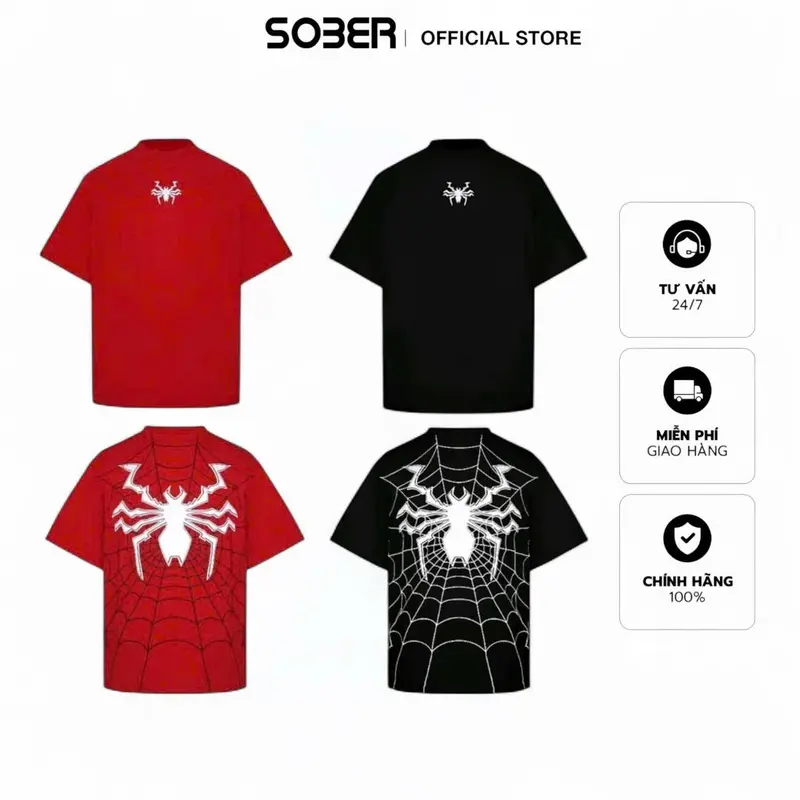 (Chính Hãng) Áo Thun Phản Quang Hai Mặt SPIDERMAN  - Sober Studio 0