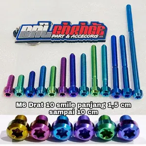 baud titanium drat 10 small 6x15/6x20/6x25/6x30 sampai 6x100(1baud)