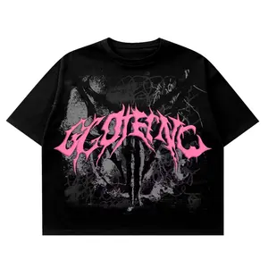 Boxy Crop Fit Oversized Cotton 20s Clote Pentagram Black