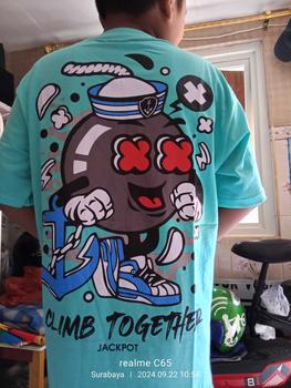 Product Review of Baju Kaos Pria Distro T-Shirt Oblong Atasan Cowok Lengan Pendek Keren Kekinian Climb Together Combed from _**5 1