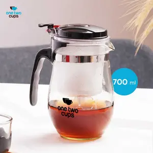 One Two Cups Teko Teh Kaca Saringan Tahan Panas Infuser Teapot