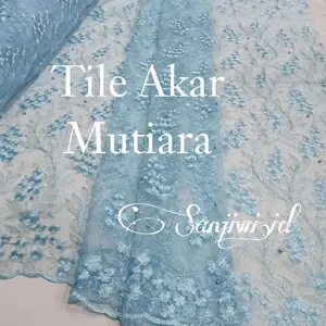 Kain Tile Akar Mutiara Glitter/ Bahan Brokat Meteran