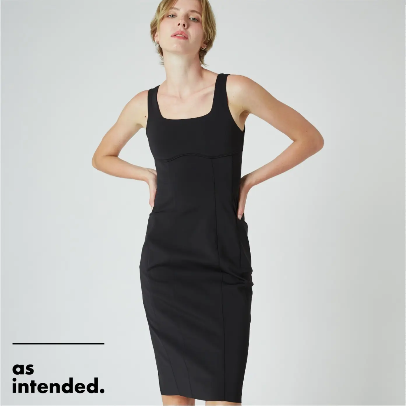 QUAD Corset-Detail Bodycon Dress in Black [Voucher]