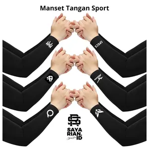 Manset Tangan Wanita Pria Hitam Nylon Spandex Lengan Panjang Bahan Tebal Sport Muslim Handsock manset  tangan